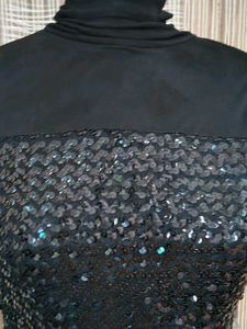 sequin high neck top