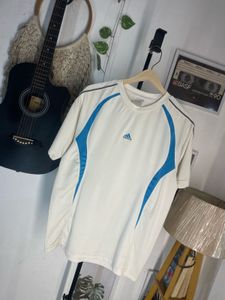 Adidas White &amp; Blue T-Shirt
