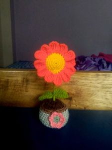 Handmade Crochet Flower Pot Decor