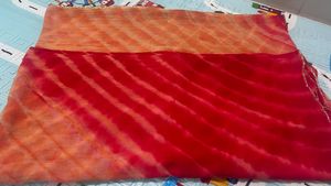Vibrant Red &amp; Orange Saree