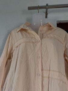 Elegant Beige Shirt Dress