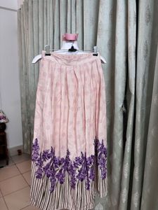 Pink Floral Midi Skirt