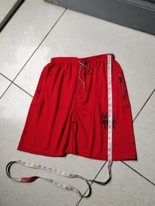Red Athletic Shorts with Pockets