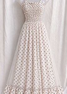 Chic Polka Dot Mesh Maxi Dress