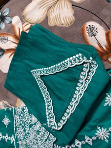 Beautiful Teal Embroidered Kurta Set