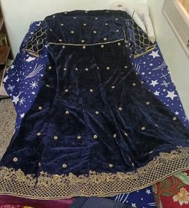 Elegant Velvet Dress With Zari Work