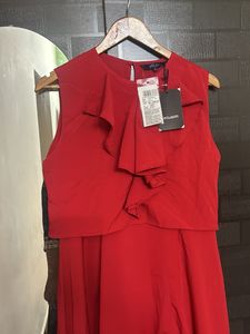 Elegant Red Ruffle Dress