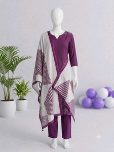 Stylish Purple Kurta Set (Size - S)