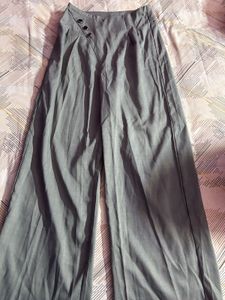 Grey Wide-Leg Pants Set