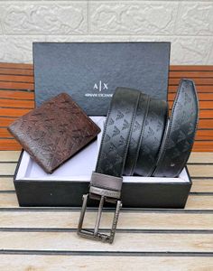 Armani Exchange Belt &amp; Wallet Set