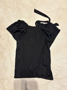 Chic Black Satin Halter Top