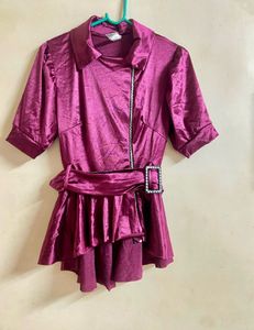 Stylish Purple Peplum Top with Unique Design
