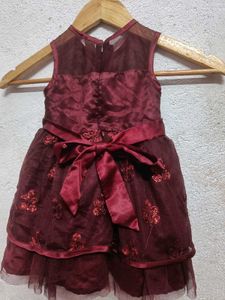 Babyhug Sparkly Red Party Dress