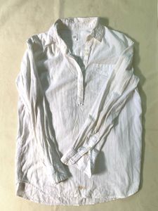 GAP White Striped Long Sleeve Tunic Top