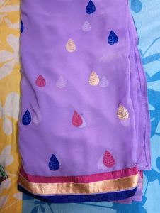 light purple..saree with no blouse... 🟣