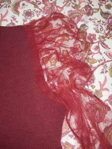 Chic Red Top with Sheer Sleeves