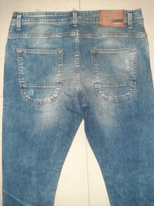 Rare ZARA Blue Distressed Denim | Men