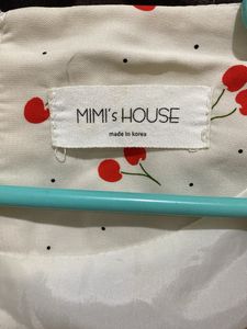 Cute Korean Cherry Print ruffle Mini Dress