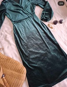 Elegant Velvet Wrap Dress