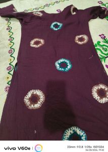 Maroon Tie-Dye Kurta and Dupatta
