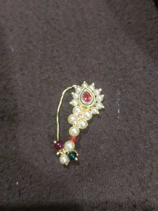 Ethnic Kundan Nath with Pearls
