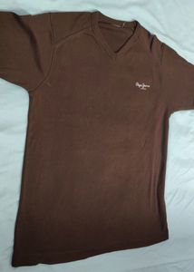 PEPE JEANS CHOCOLATE BROWN T-SHIRT