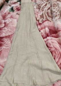 Beige korean Knitted Skirt