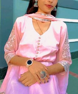 Any One Jewellery Free Baby Pink Three Piece Dress