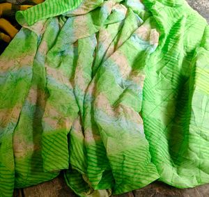 Vibrant Green Tie-Dye Saree