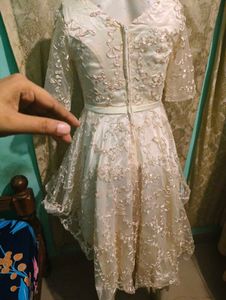 Elegant Lace High-Low Party Dress