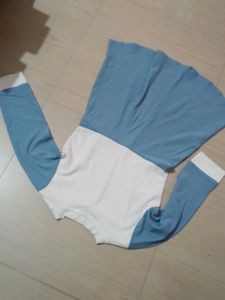 Blue &amp; White Long Sleeve Dress