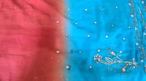 Beautiful Blue &amp; Pink Ombre Saree