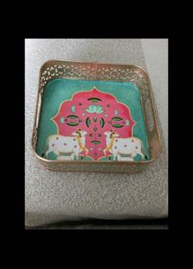 Decorative Tray with Cow &amp; Calf Motif