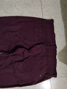 Women's Burgundy Trousers