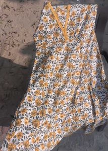 Beautiful frock suite set yellow colour