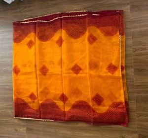 Red and Light orange Saree