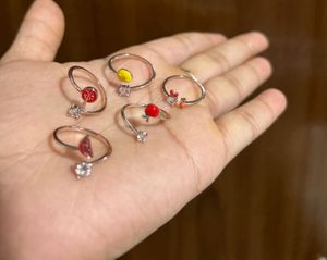 Cute Fruit &amp; Veggie Rings Set of 5