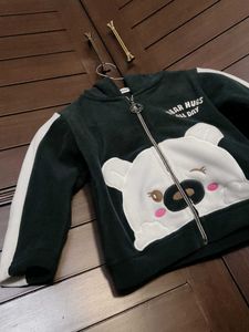 Nins Moda Adorable Bear Hugs Zip-Up Hoodie