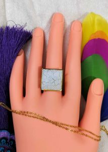 Square Crackle Ring