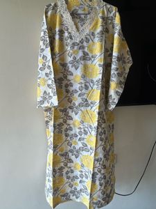 Vibrant Yellow Floral Kurti