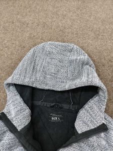 Men's Grey Knit Zip-Up Hoodie
