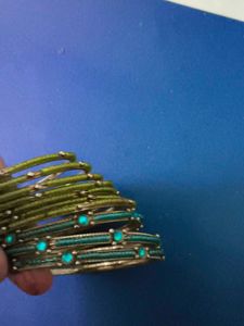 Green &amp; Blue Beaded Bangles