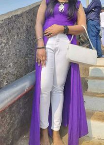 Stylish Purple Slit Kurta