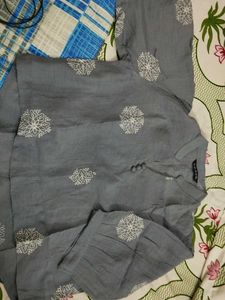 Grey Embroidered Kurta