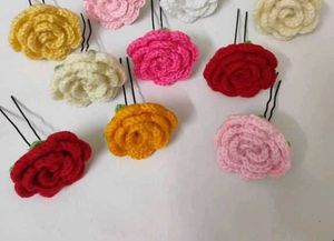 Handmade Crochet Flower Hair Pins