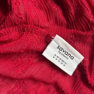 Red Bow Front Top
