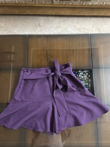 Purple Tie-Waist Skort