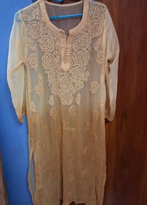 Beautiful chikankari Embroidered Yellow Kurta