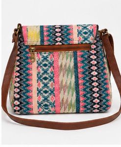 Boho Crossbody Bag with Colorful Print