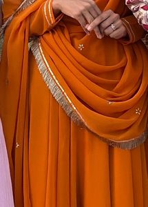 Vibrant Orange Floor length Anarkali suit n Dupatt